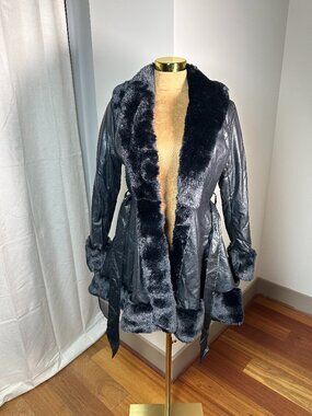 Black leather Jacket Coat